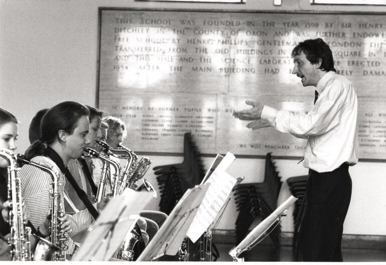 Aylesbury Music Centre Dance Band playing at Aylesbury Grammar School, mid-90s