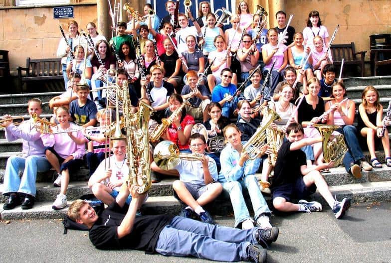 On tour in Guernsey with Aylesbury Music Centre Intermediate Wind Band, 2003